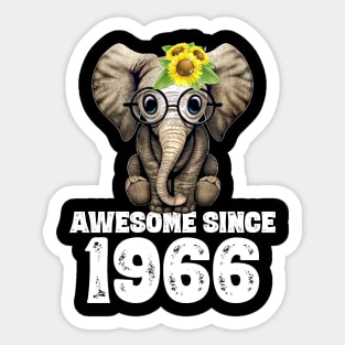 Awesome since 1966 54 Years Old Bday Gift 54th Birthday Sticker